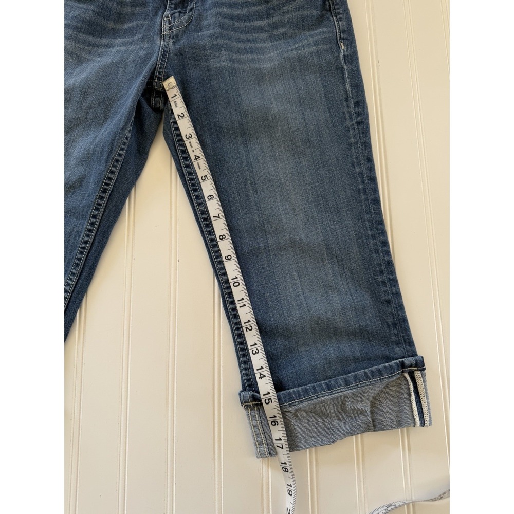 Vigoss Juniors Size 9 Capri Jeans Rhinestone Pocket Cuffed Stretch Denim 9 - Picture 6 of 12